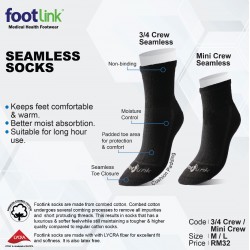 Seamless Cotton Socks (3/4 Crew) - Diabetic Socks For Men & Women